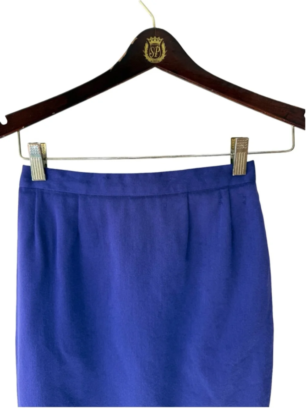 Theoreme Vintage Purple Wool Pencil Skirt Size 36 Quiet Luxury France European